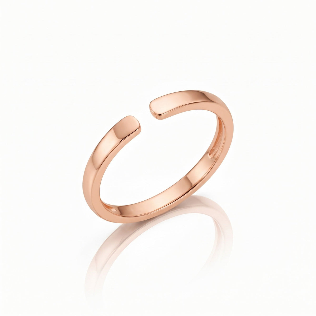 Duo Initials Ring, rose gold finish