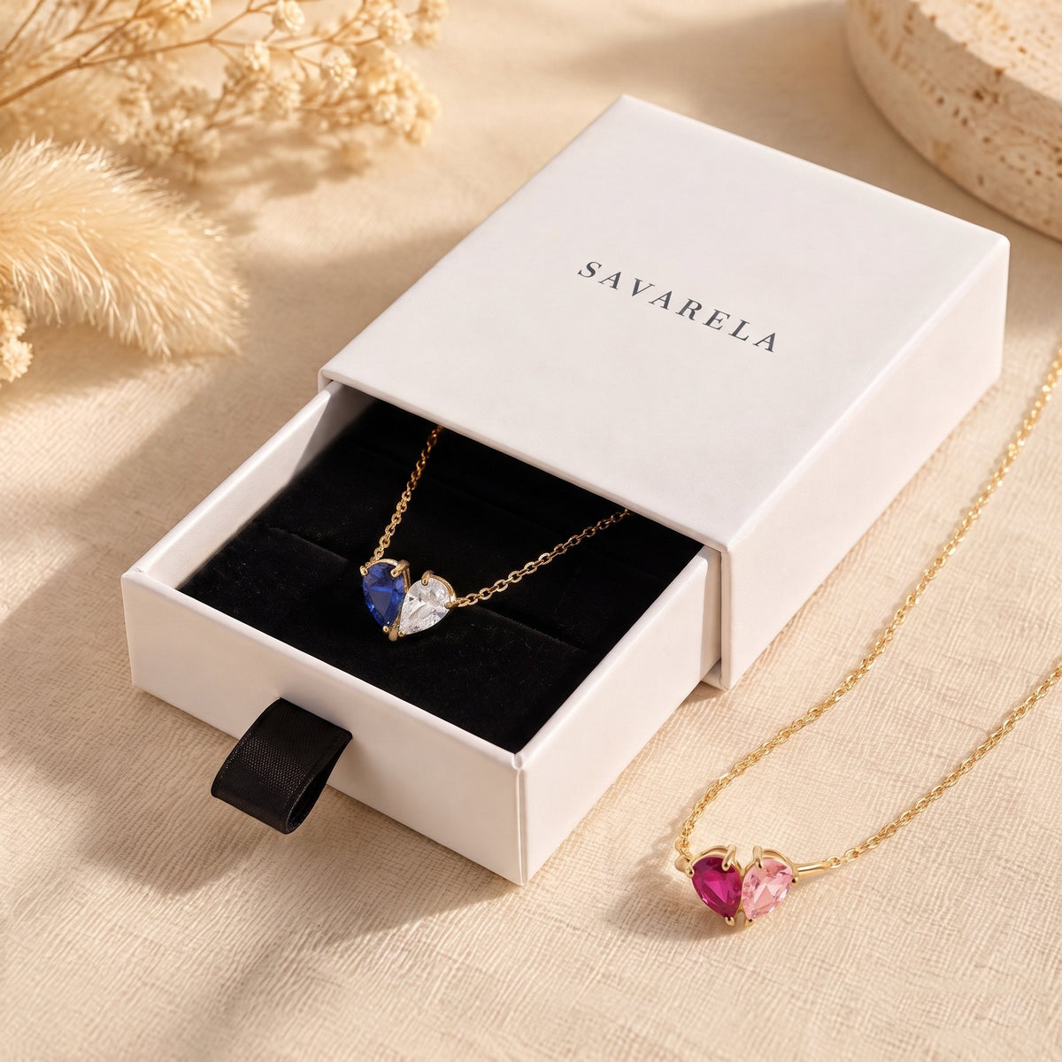 Elora Necklace in its Savarela gift box