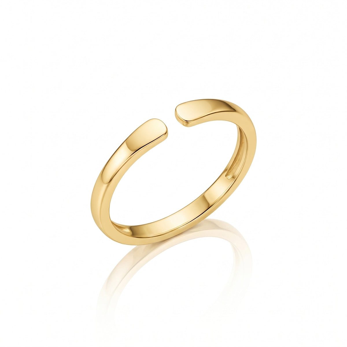 Duo Initials Ring, gold finish