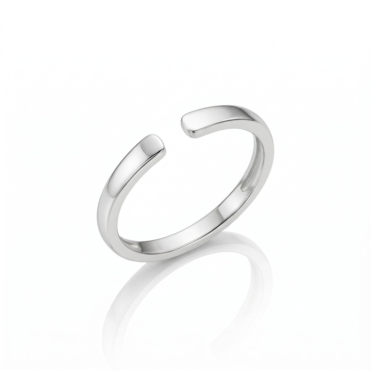 Duo Initials Ring, silver finish