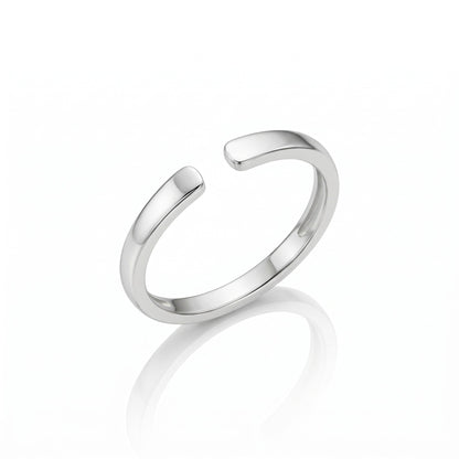 Duo Initials Ring, silver finish