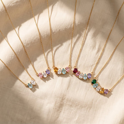 Kindred Necklace, from two to six birthstones
