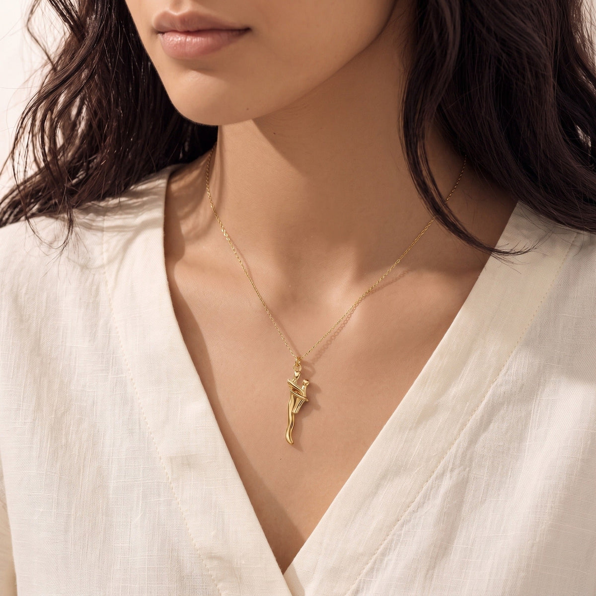 The Mother & Child Necklace worn every day