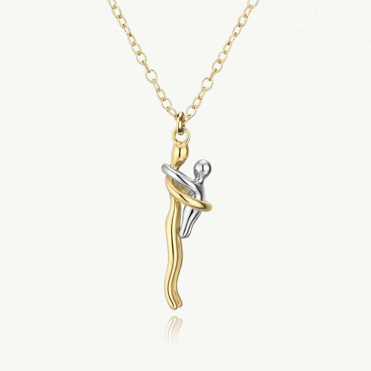 Mother & Child Necklace in gold and silver